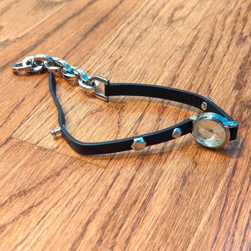 Wrap Watch Black with Silver Links